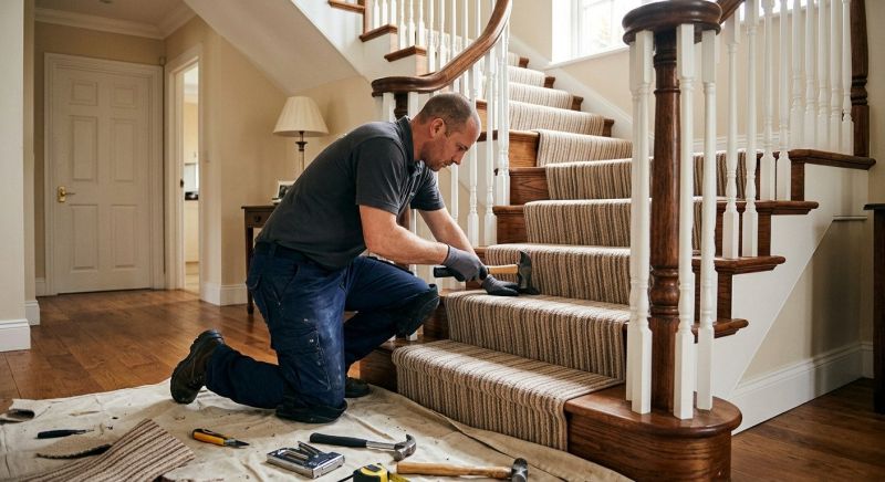 Stair Runner Installation in Freehold, NJ