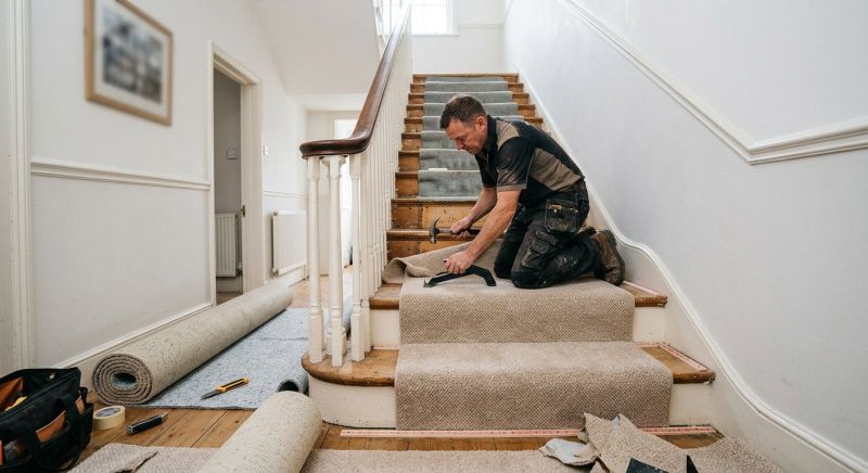 Stair Runner Installation in Toms River, NJ